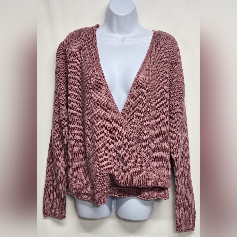8 Red Butterflies By Anthropologie Sweater Criss Cross Drop Long Sleeves L